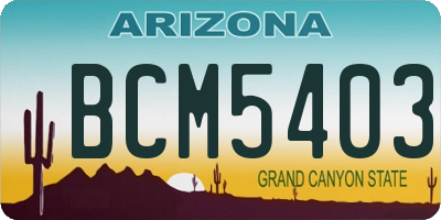 AZ license plate BCM5403