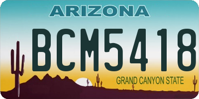 AZ license plate BCM5418