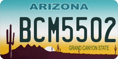 AZ license plate BCM5502