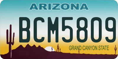 AZ license plate BCM5809