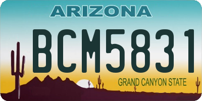 AZ license plate BCM5831