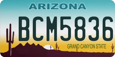 AZ license plate BCM5836