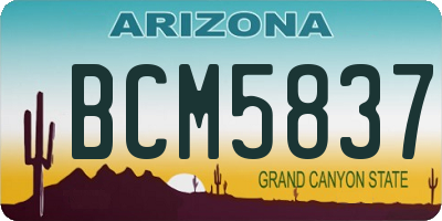 AZ license plate BCM5837