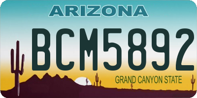 AZ license plate BCM5892