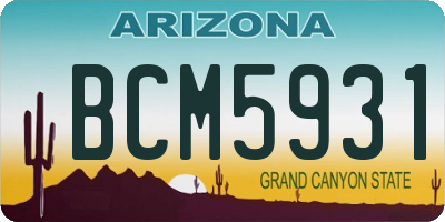 AZ license plate BCM5931