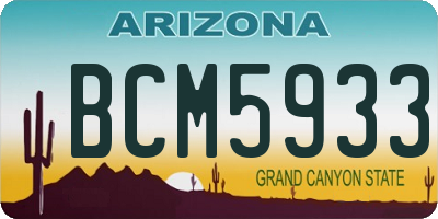 AZ license plate BCM5933