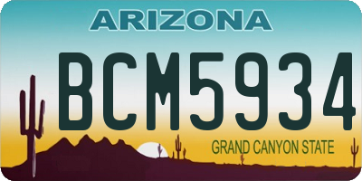 AZ license plate BCM5934