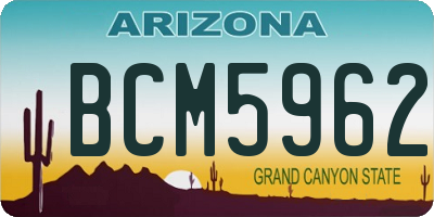 AZ license plate BCM5962