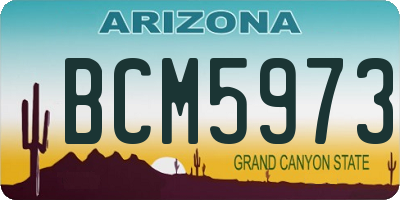 AZ license plate BCM5973