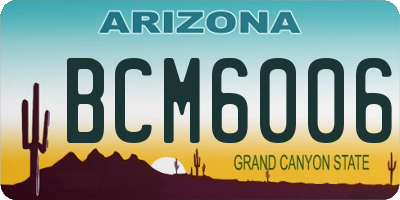 AZ license plate BCM6006