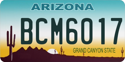 AZ license plate BCM6017