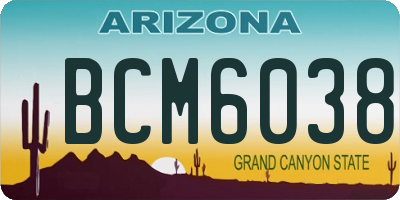 AZ license plate BCM6038