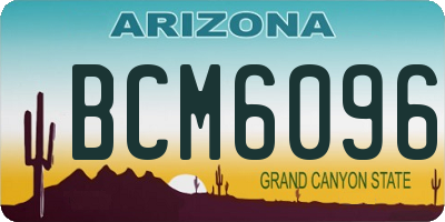 AZ license plate BCM6096