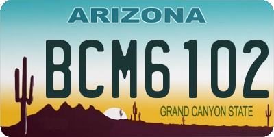 AZ license plate BCM6102