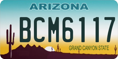 AZ license plate BCM6117