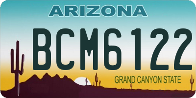 AZ license plate BCM6122