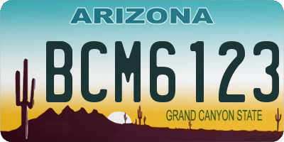 AZ license plate BCM6123