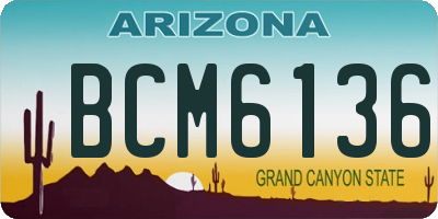 AZ license plate BCM6136