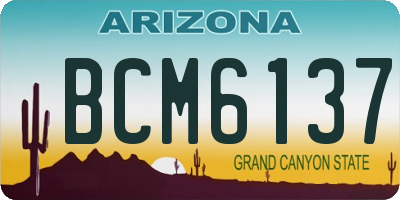 AZ license plate BCM6137