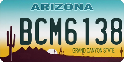 AZ license plate BCM6138