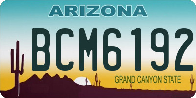 AZ license plate BCM6192