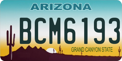 AZ license plate BCM6193