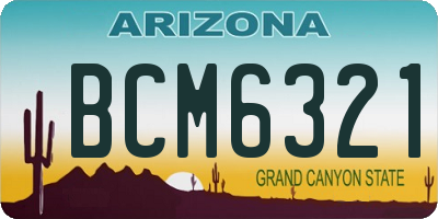 AZ license plate BCM6321