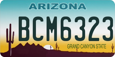 AZ license plate BCM6323