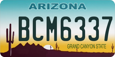 AZ license plate BCM6337