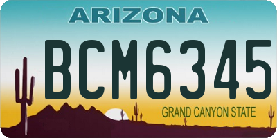 AZ license plate BCM6345