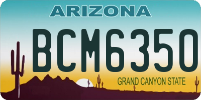 AZ license plate BCM6350