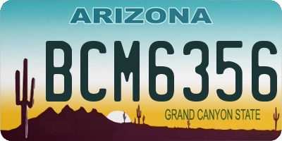 AZ license plate BCM6356