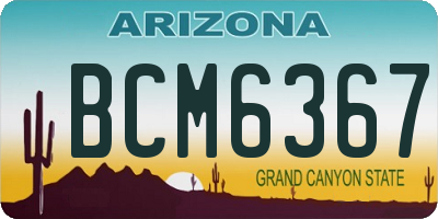 AZ license plate BCM6367