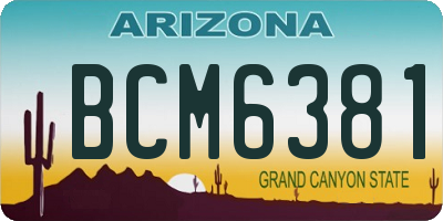 AZ license plate BCM6381