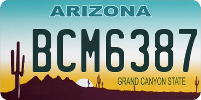 AZ license plate BCM6387