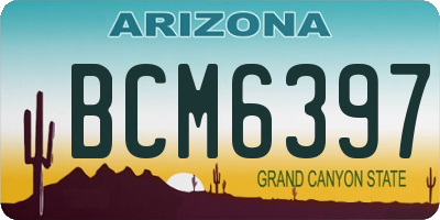 AZ license plate BCM6397