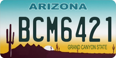 AZ license plate BCM6421