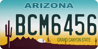 AZ license plate BCM6456