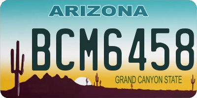 AZ license plate BCM6458