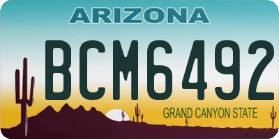 AZ license plate BCM6492