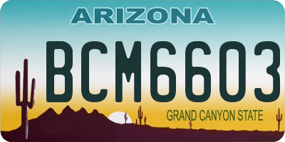 AZ license plate BCM6603