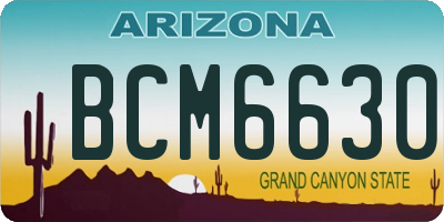 AZ license plate BCM6630