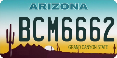 AZ license plate BCM6662