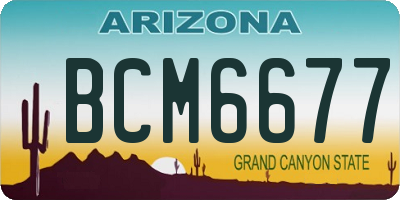 AZ license plate BCM6677