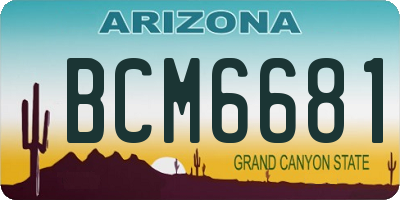 AZ license plate BCM6681