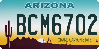 AZ license plate BCM6702