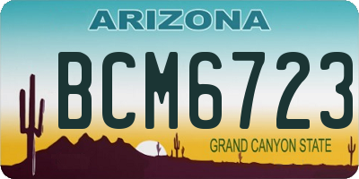 AZ license plate BCM6723