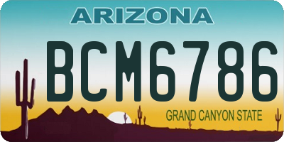 AZ license plate BCM6786