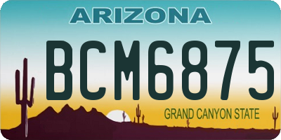 AZ license plate BCM6875