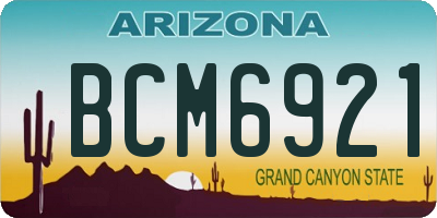 AZ license plate BCM6921